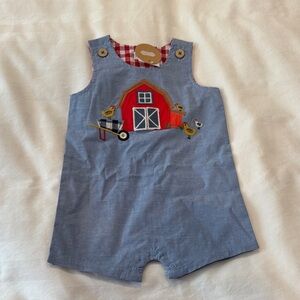 Mud Pie Blue and Red Baby Romper